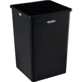 Global Industrial™ Square Plastic Trash Can, 35 Gallon, Black 1