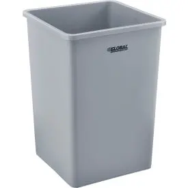 Global Industrial™ Square Plastic Trash Can, 35 Gallon, Gray 1
