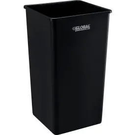 Global Industrial™ Square Plastic Trash Can, 55 Gallon, Black 1