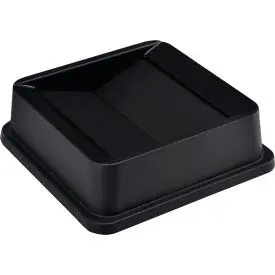 Global Industrial™ Square Plastic Trash Container Swing Lid - 35 & 55 Gallon Black 1