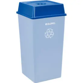 Global Industrial™ Bottles & Cans Recycling Lid For 35 & 55 Gallon Cans, Blue 1
