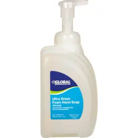 Global Industrial™ Ultra Green Foam Hand Soap Pump Bottle, Fragrance Free, 32 Oz. Bottle-8/Case 1