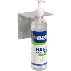 Global Industrial™ Wall Mount Bracket For Hand Sanitizer Pump Bottles, Set Of 4 - Silver 1
