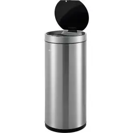 Global Industrial™ Round Motion Sensor Trash Can, 9-1/4 Gallon, Brushed Stainless Steel 1