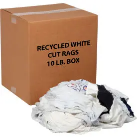 Global Industrial™ Recycled White Cut Rags, 10 Lb. Box 1