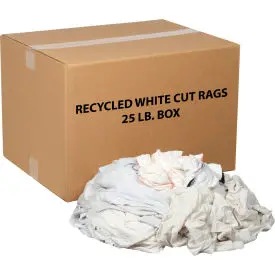 Global Industrial™ Recycled White Cut Rags, 25 Lb. Box 1