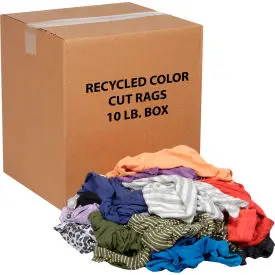 Global Industrial™ Recycled Mixed Color Cut Rags, 10 Lb. Box 1