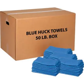 Global Industrial™ 100% Cotton Blue Huck Towels, 50 Lb. Box 1