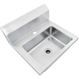 Global Industrial™ Stainless Steel Wall Mount Hand Sink W/Strainer, 14"X10"X5" Deep 1