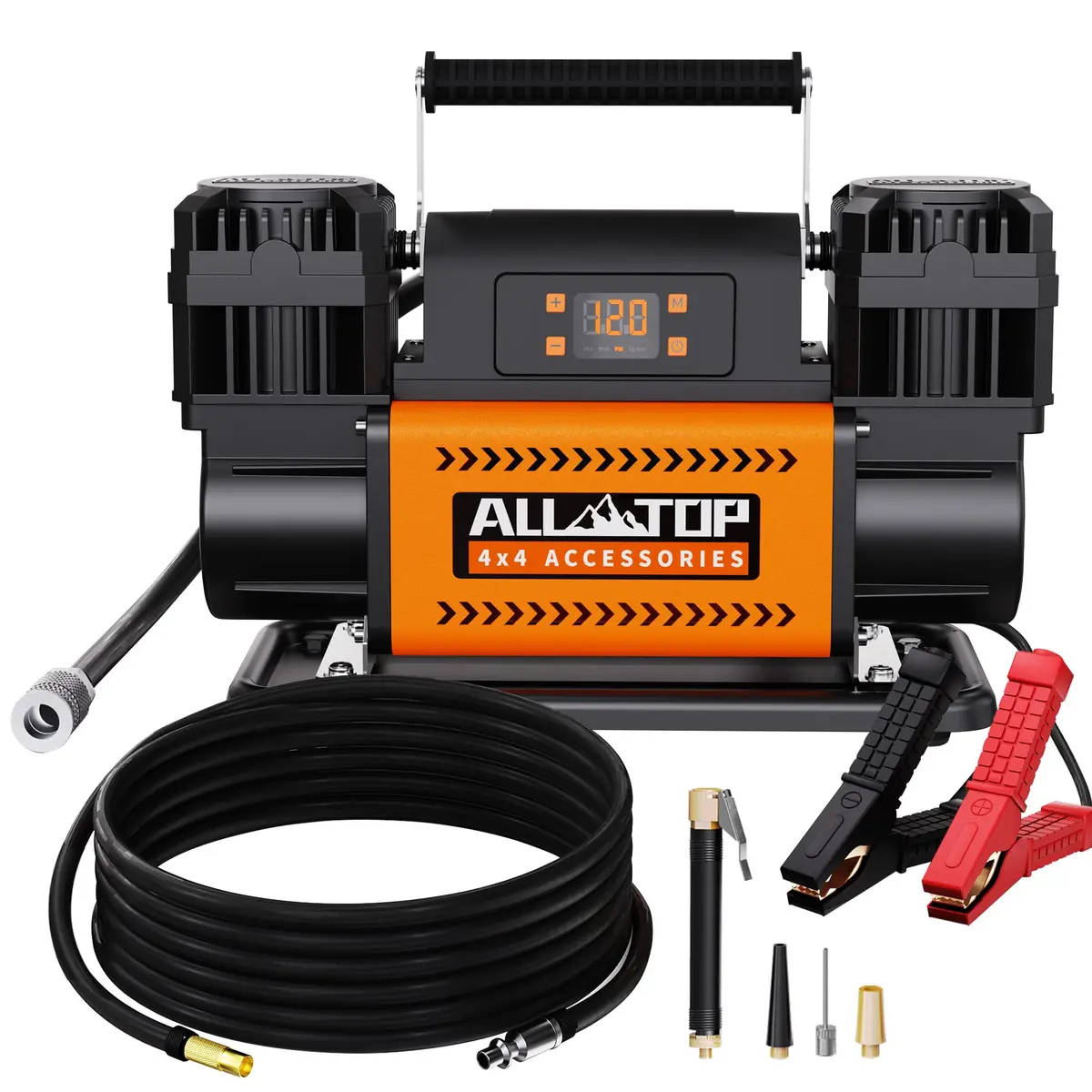All-Top 12V Air Compressor W/Lcd Control Panel To Preset Target Pressure, 150Psi 12.35Cfm Air Pump Inflator For Overland (Dual Cylinder) 1