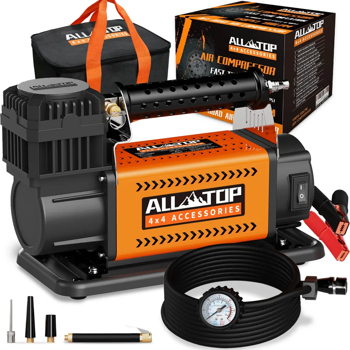All-Top Air Compressor Kit, 12V Portable Inflator 7.06Cfm, Offroad Air Compressor For Truck ,Air Pump For Car Heavy Duty, Max 150Psi For Suv 4X4 Vehicle Rv Tire 1