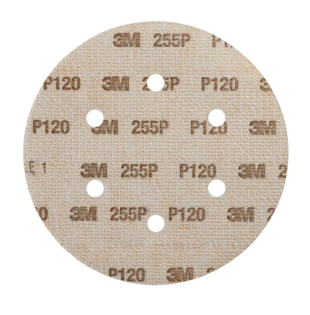 3M 255P Hook It Abrasive Disc, Gold, 150Mm, 6 Holes, P120 1