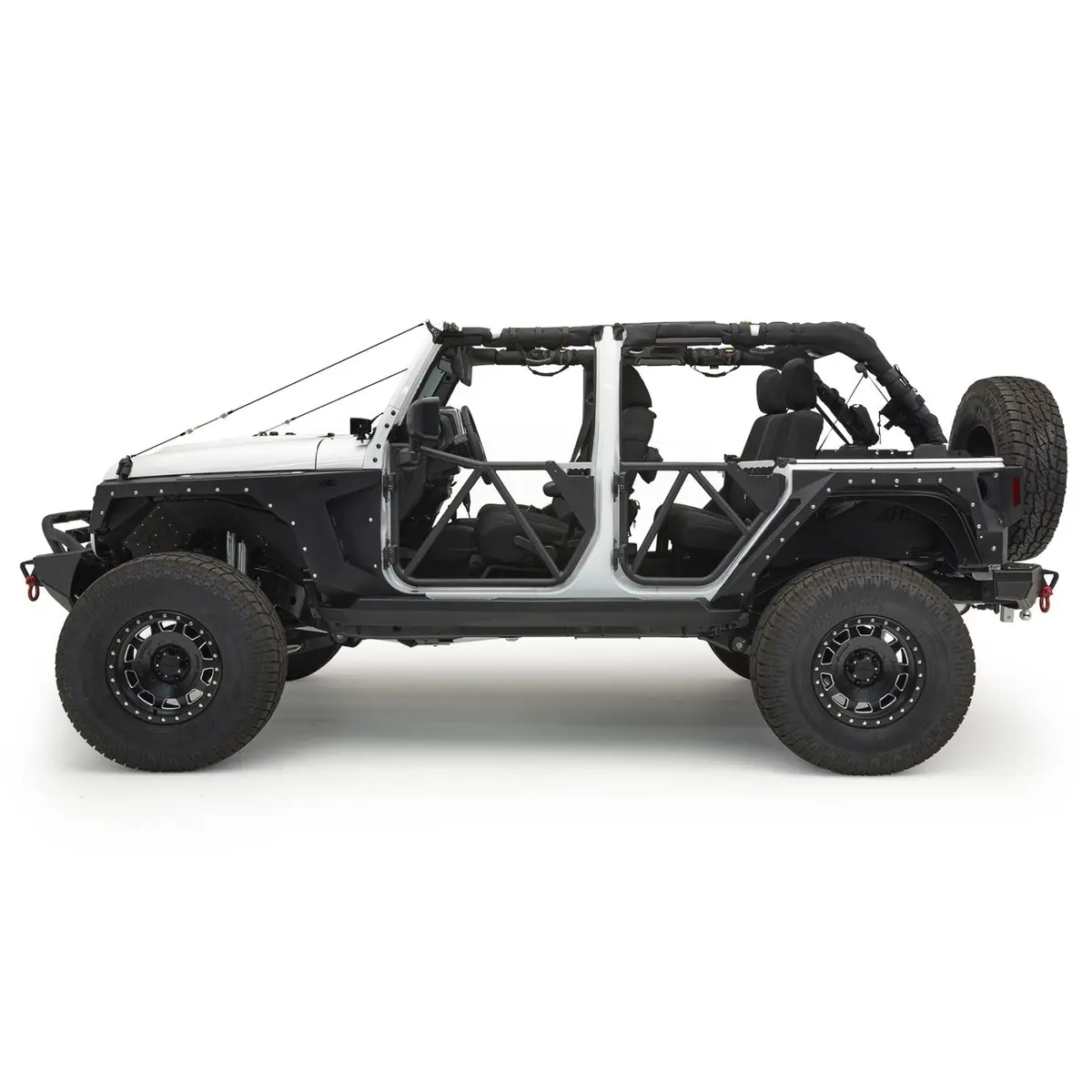 Jeep Tubular Doors Rear 07-18 Jeep Jk Wrangler 4 Door Steel Black Powdercoat Smittybilt 2