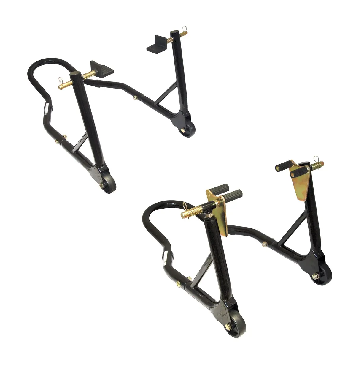 Motogp Round Tubing Front & Rear Track Paddock Stand Set- Black 1