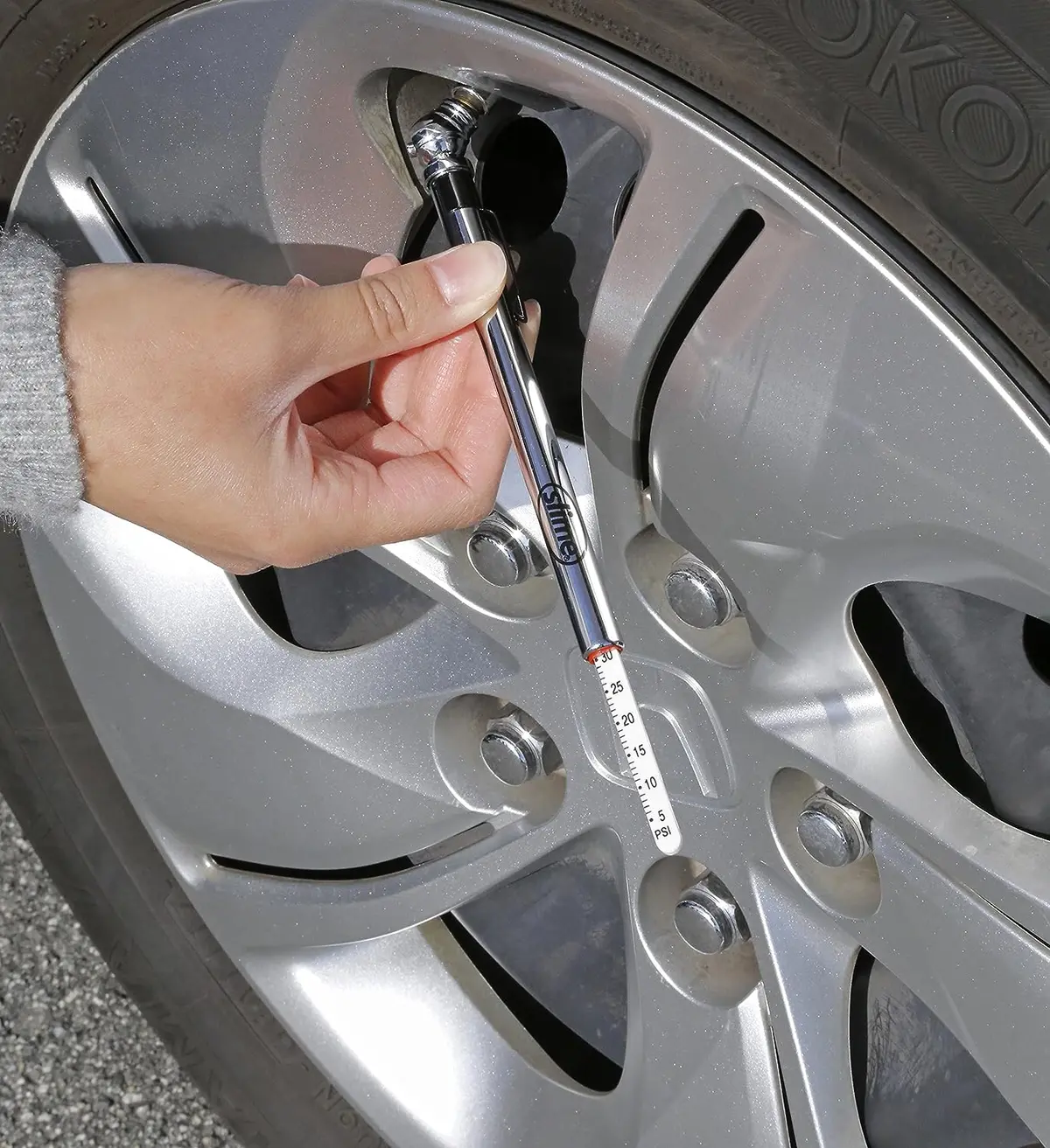 Slime High Pressure Tire Gauge With Nozzle Caps (20-120 Psi) 2