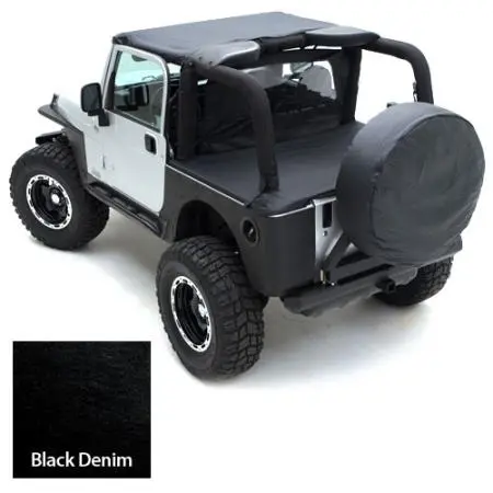 Standard Soft Top 92-95 Wrangler Yj Black Denim Smittybilt 1