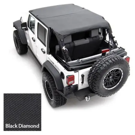 Extended Soft Top 07-09 Wrangler Jk 4 Dr Black Diamond Smittybilt 1