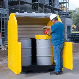 Ultra-Hard Top P4 Plus® 4 Drum Outdoor Spill Containment Unit With Drain - 9637 1