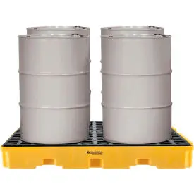 Global Industrial™ 4-Drum Spill Containment Modular Platform - 2 Piece - Assembled 1
