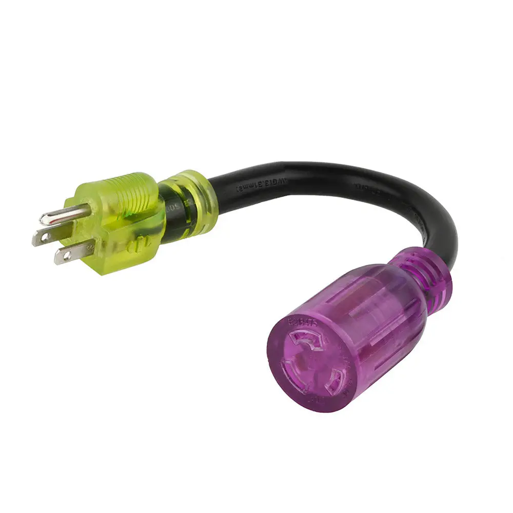 Reliance Ac1522 15A 125V Color Connect Adapter Cord 5-15 Plug L5-20 Connector 1