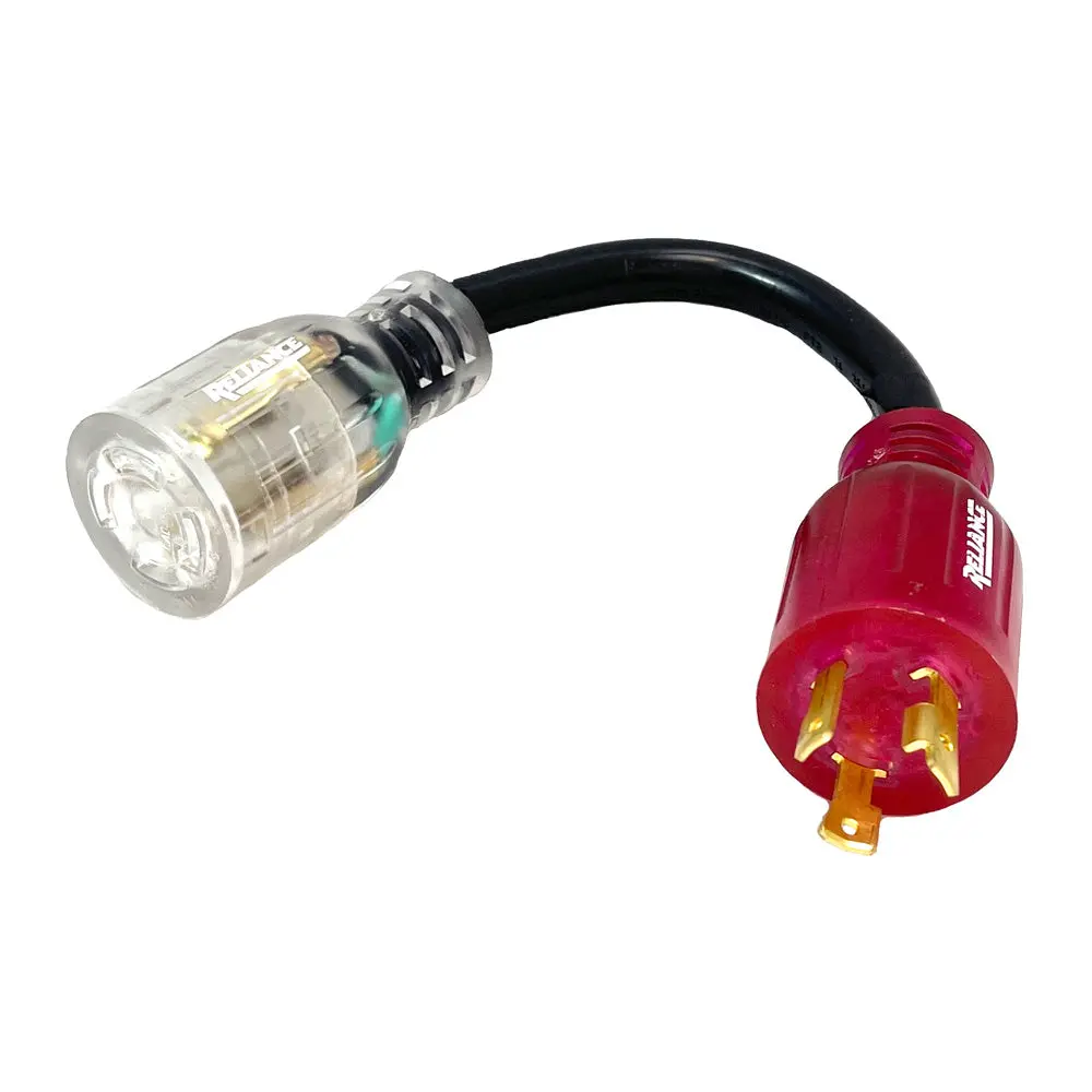 Reliance Ac3130 30A 125V Color Connect Adapter Cord L5-30 Plug L14-30 Connector 1