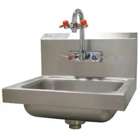 Advance Tabco® Hand Sink With Eye Wash Faucet, 17-1/4"L X 15-1/4"W X 13"H Overall 1