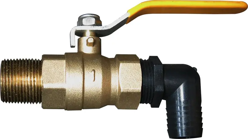 1In. Brass Ball Valve Assembly, 1In. With Barb Fitting & 1In. Brass Nipple 1