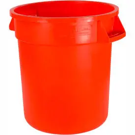 Carlisle Bronco Round Waste Container 32 Gallon, Orange - 34103224 1