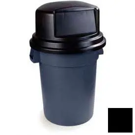Carlisle Bronco Round Trash Can Dome Lid W/Hinged Door 44/55 Gal. Black - 34152902 1