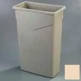 Carlisle Trimline Rectangle Waste Container 23 Gallon, Beige - 34202306 1