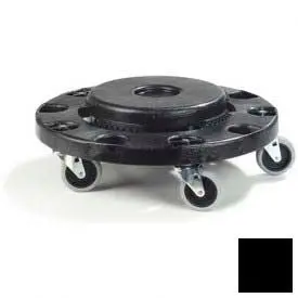 Carlisle Bronco Round Waste Container Dolly 20, 32, 44 And 55 Gallon, Black - 3691103 1