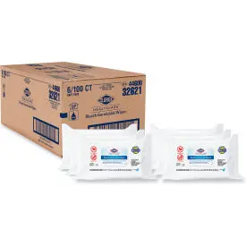 Clorox® Healthcare® Bleach Germicidal Wipes, Unscented, 100 Wipes/Pack, 6 Pack/Carton 1
