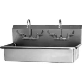Sani-Lav® 54Wfl-0.5 2-Person Wall Mount Wash Station With Faucets, Low-Flow 0.5 Gpm 1