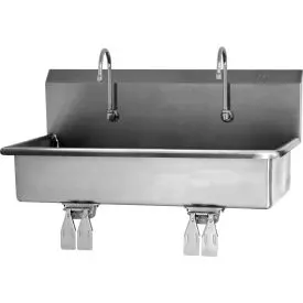 Sani-Lav® 54Wsl-0.5 2-Person Wall Mount Wash-Station With Double Knee Pedal Valves, 0.5 Gpm 1