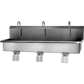 Sani-Lav® 56Wsl-0.5 3-Person Wall Mount Wash-Station With Double Knee Pedal Valves, 0.5 Gpm 1