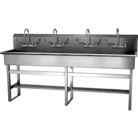 Sani-Lav® 58Ffl 4-Person Floor Mount Wash Station With Faucets 1
