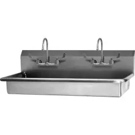 Sani-Lav 5A2f-0.5 2-Person Ada Compliant Wall Mount Wash Station With Faucets, Low-Flow 0.5 Gpm 1