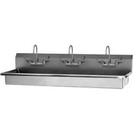 Sani-Lav 5A3f 3-Person Ada Compliant Wall Mount Wash Station With Faucets 1