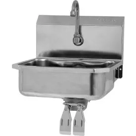 Sani-Lav® 605D-0.5 Wall Mount Sink With Double Knee Pedal Valve, Low-Flow 0.5 Gpm 1