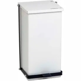 Detecto® White Baked Epoxy Steel Step-On Can, 32 Quart 1