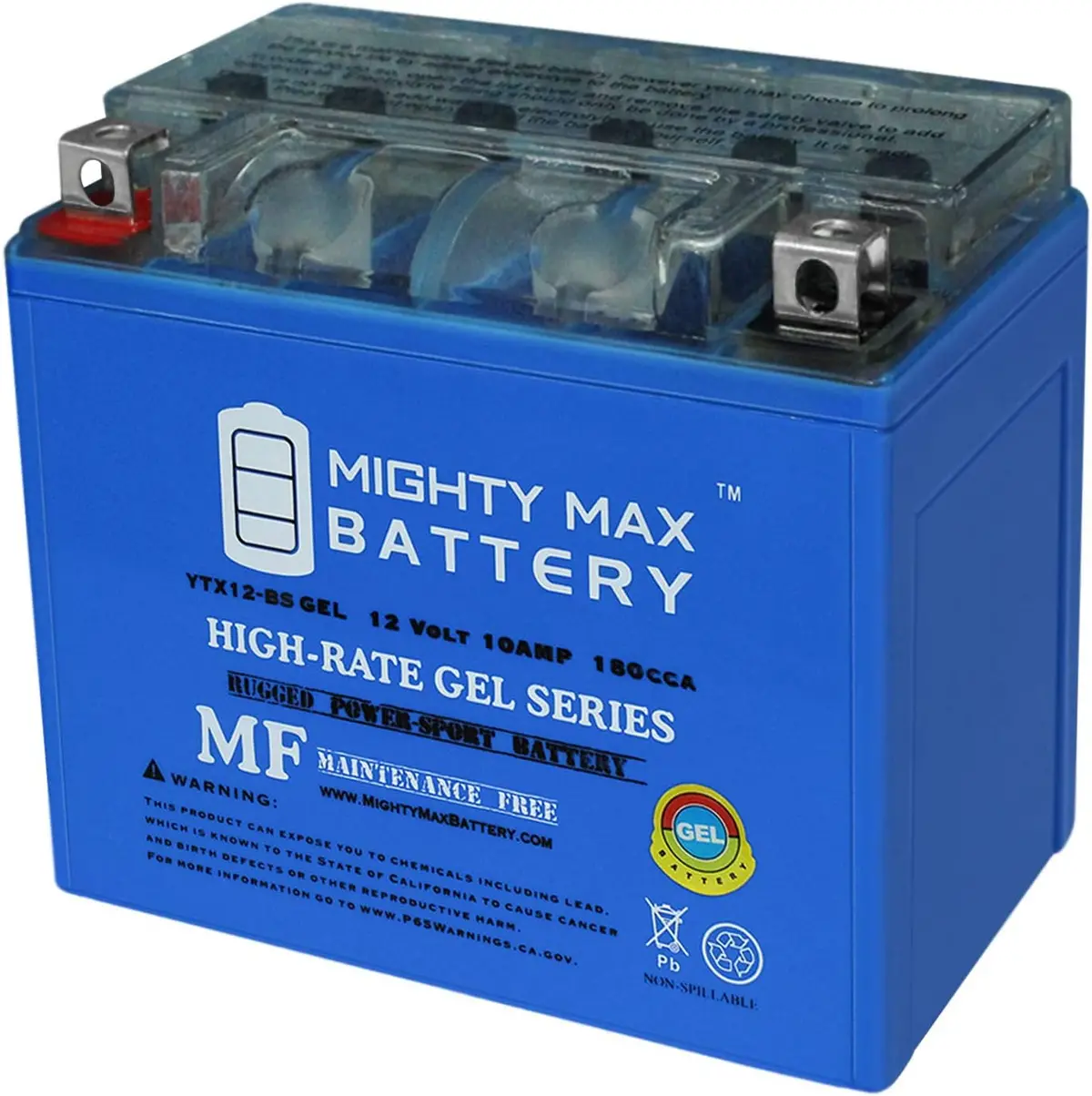 Mighty Max 12V 10 Ah Gel 180 Cca Rechargeable Maintenance Free Sla Agm Battery 1