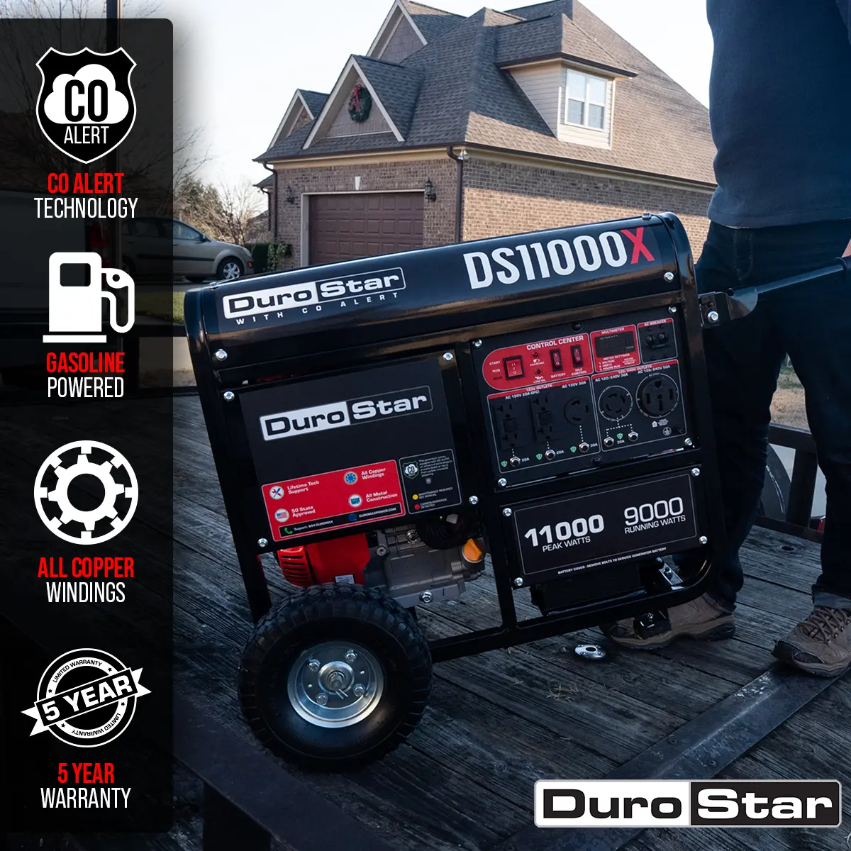 11,000 Watt Gasoline Portable Generator W/ Co Alert 2