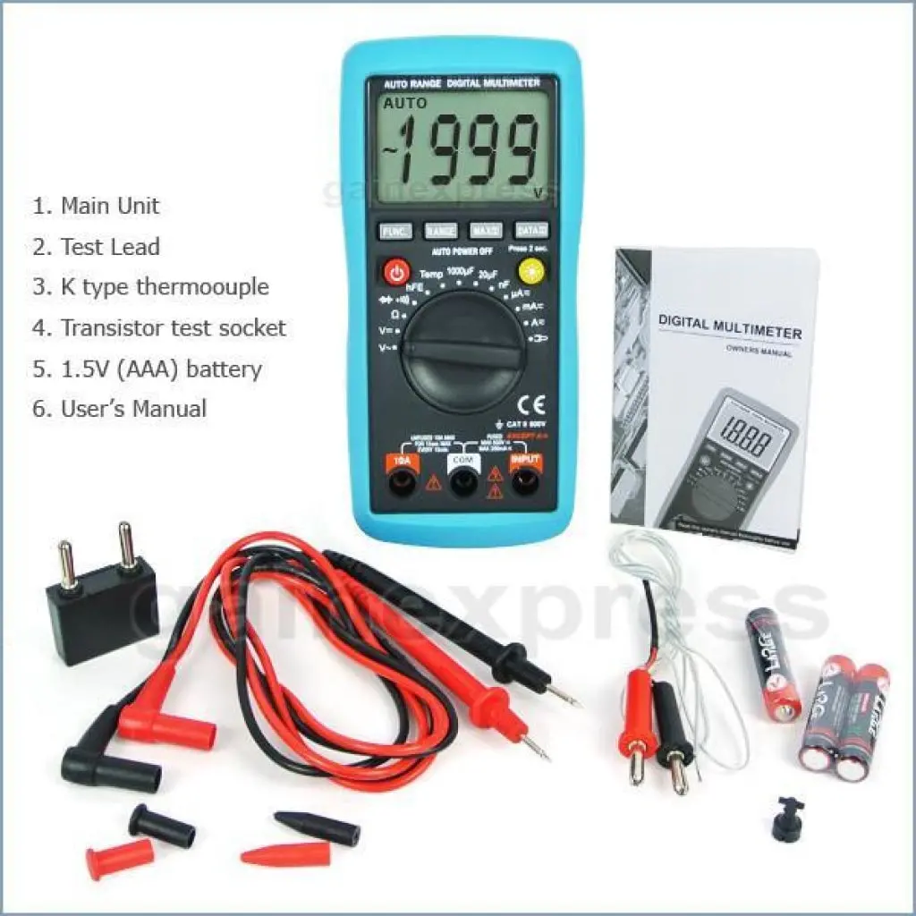 E04-012 Digital Multimeter Dcv Acv Ohm Aca Diode Temperature Tester 2