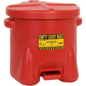 Eagle 10 Gallon Poly Waste Can W/ Foot Lever, Red - 935Fl 1
