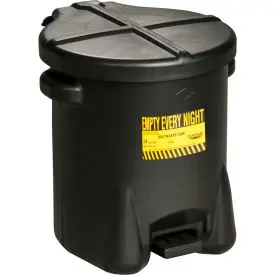 Eagle 14 Gallon Poly Waste Can W/ Foot Lever, Black 1