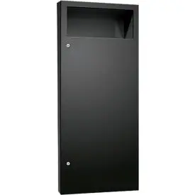 Asi® Simplicity™ Semi-Recessed Powder Coated Waste Receptacle, Stainless Steel, Black 1