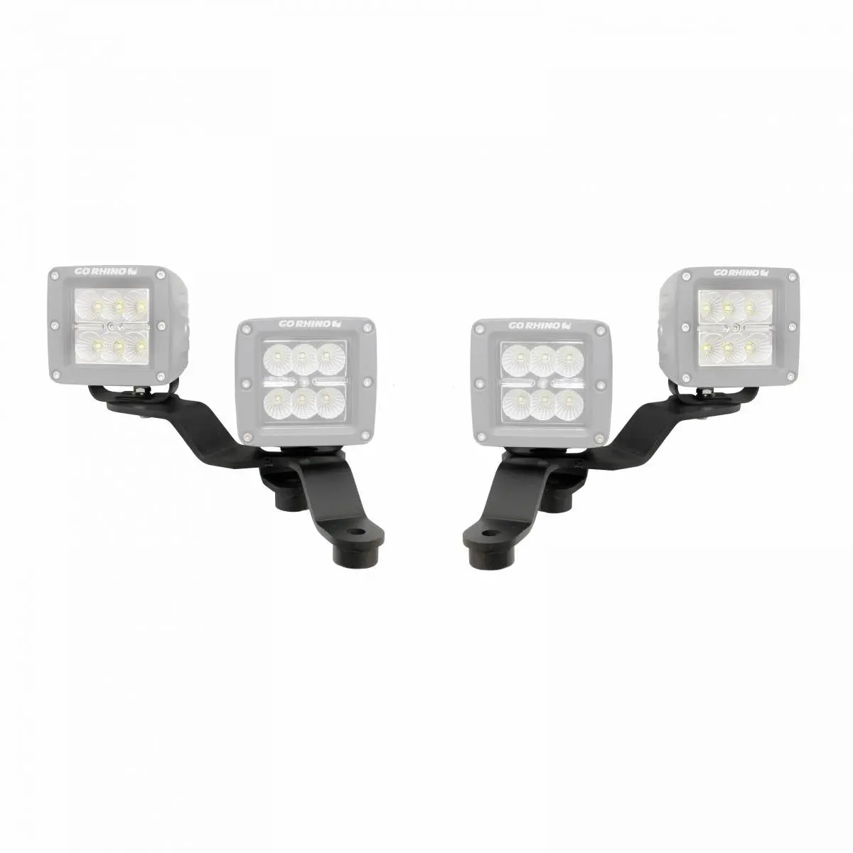 Windshield Cowl Light Mounts For Jeep Jl/Jt - Dual 3X3 Cubes Offset 1
