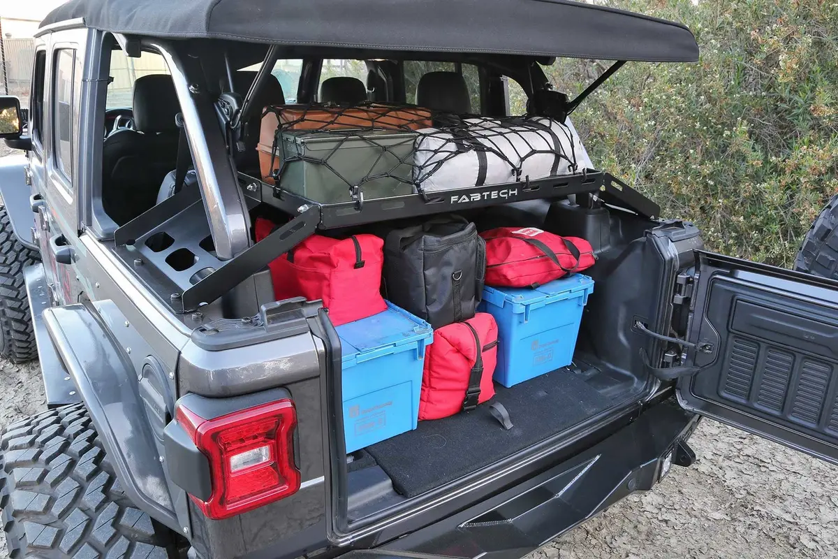 Fabtech Fts24211 Interior Cargo Rack For 18-21 Jeep Wrangler Jl Unlimited With Hardtop 1