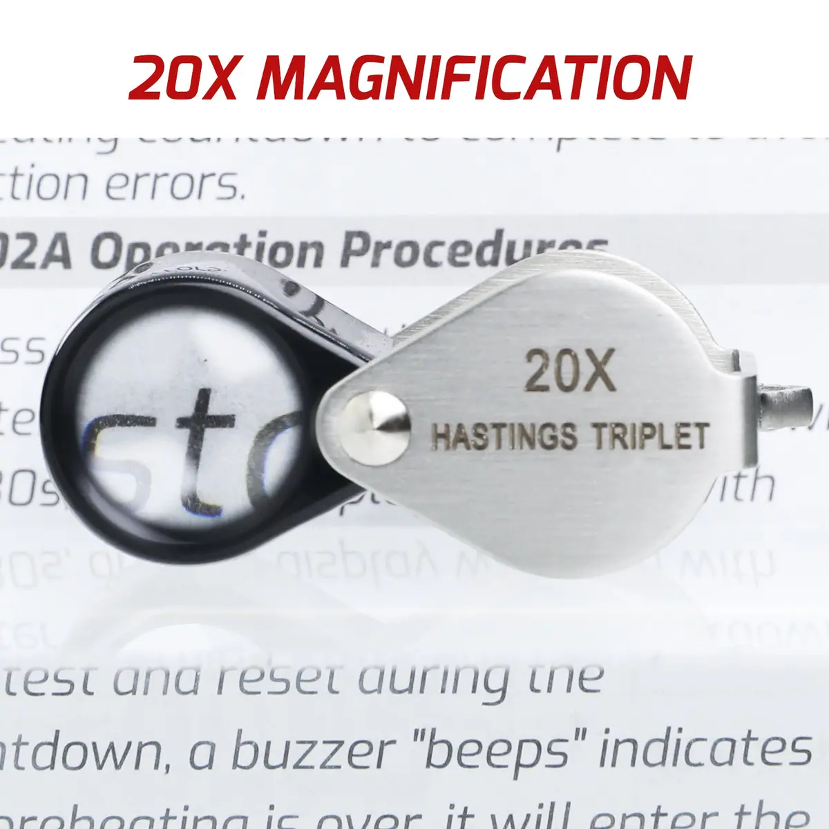 Gem-395 20X Magnification Mini Jewelry Loupe High-Quality Hasting Loupe With Optical Glass Triplet Lens, Stainless Steel Body, And Foldaway Pocket Design – Ideal For Stamp & Coin Enthusiasts, Watch Repair, And Hobby Mechanics 2