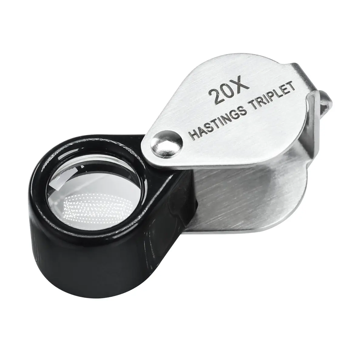 Gem-395 20X Magnification Mini Jewelry Loupe High-Quality Hasting Loupe With Optical Glass Triplet Lens, Stainless Steel Body, And Foldaway Pocket Design – Ideal For Stamp & Coin Enthusiasts, Watch Repair, And Hobby Mechanics 1